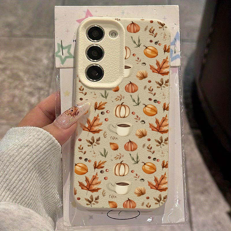Samsung Galaxy A55 - 秋のカボチャコーヒーイラストケース Samsung A56ケース Galaxy A16 A36