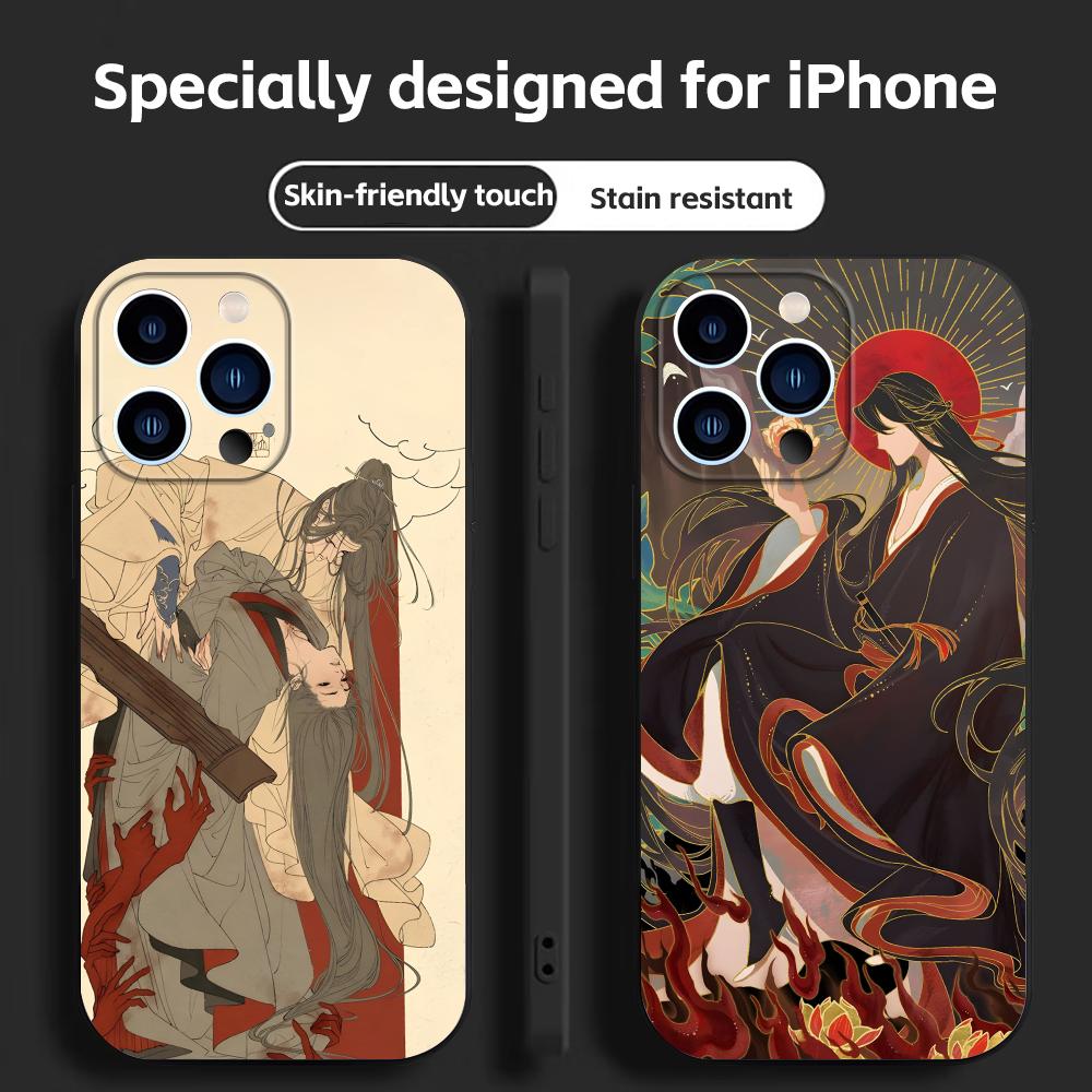 Apple Iphone 15 Pro Max - ホットなアニメ「呪術廻戦」スマホケース iPhone 16/16e/15/14/13/12/11 Plus/Mini/Pro/Max対応 ソフトブラック耐衝撃カバー