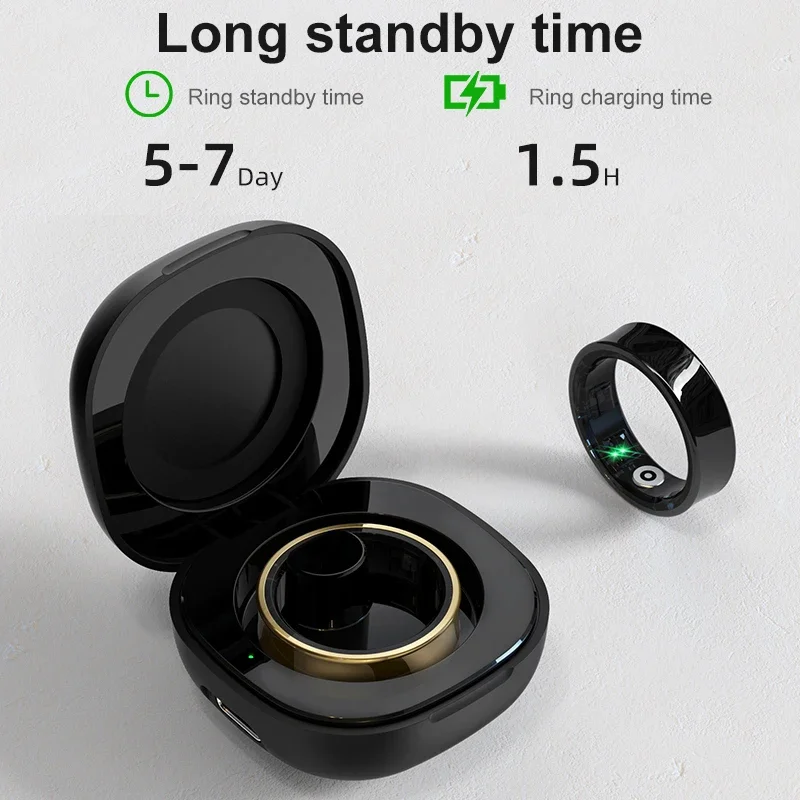 スマートリング男性女性用充電ケース付き、心拍数、血中酸素、皮 - Temperature Ring Skin のレビューと価格