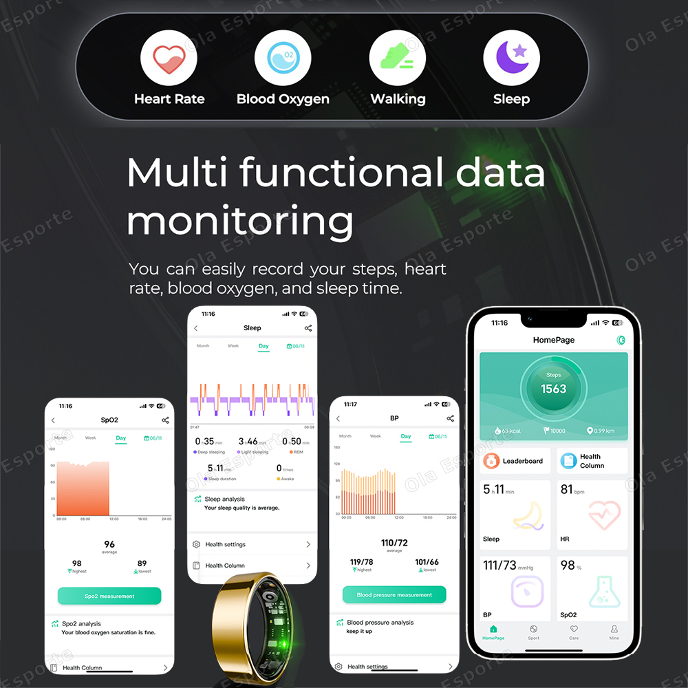 R09 スマートリング男性女性用充電ケース付き、心拍数血中酸 - Temperature Ring Skin のレビューと価格